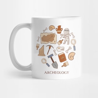 Cute archeology icons drawings Mug